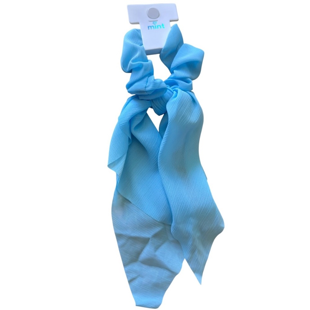 Mint Blue Scarf Scrunchie Hair Tie NWT